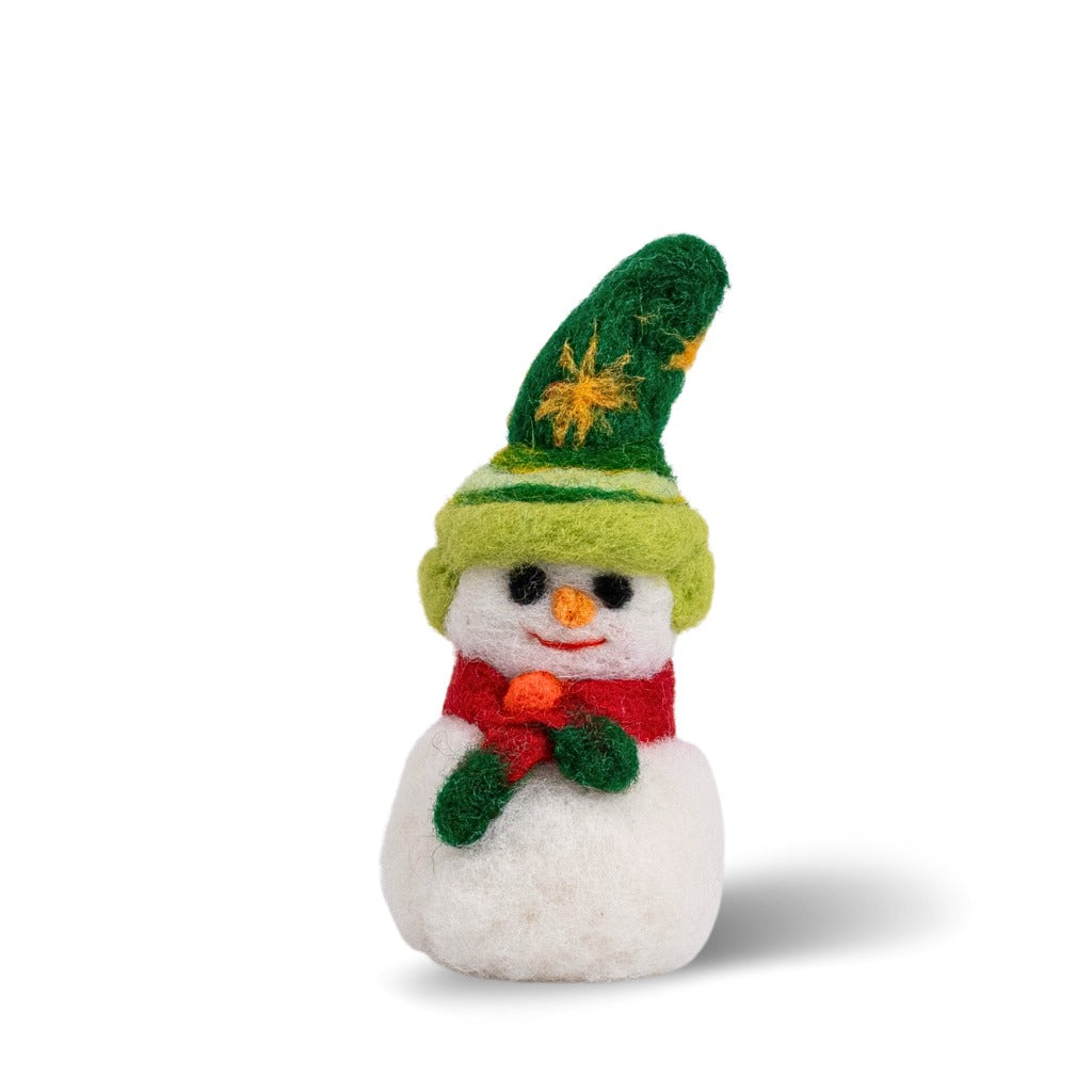 Frosty: Omul de Nea Artizanal Figurina din lână impâslită cu acul