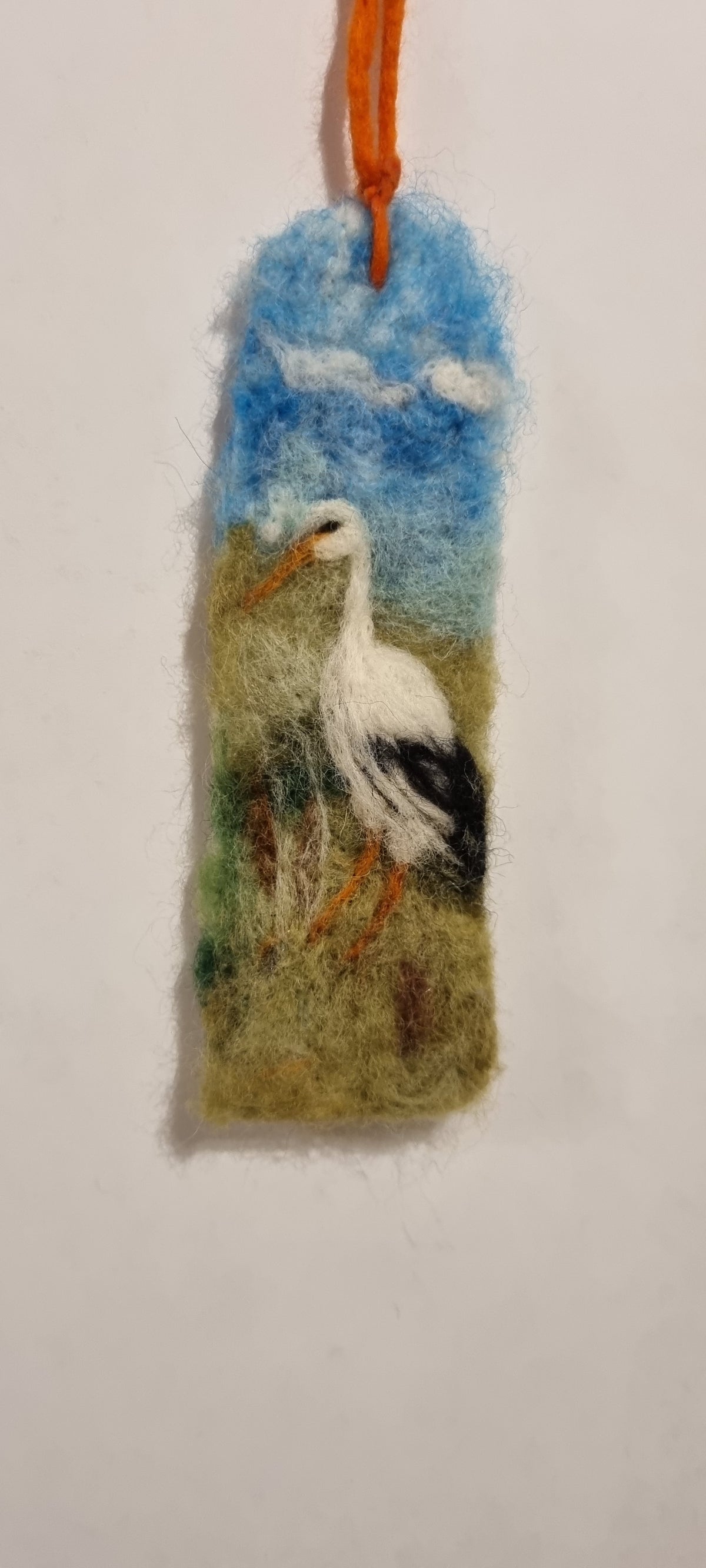 Semn de Carte Handmade cu Peisaj din Natură - Pictat în Lână Naturală